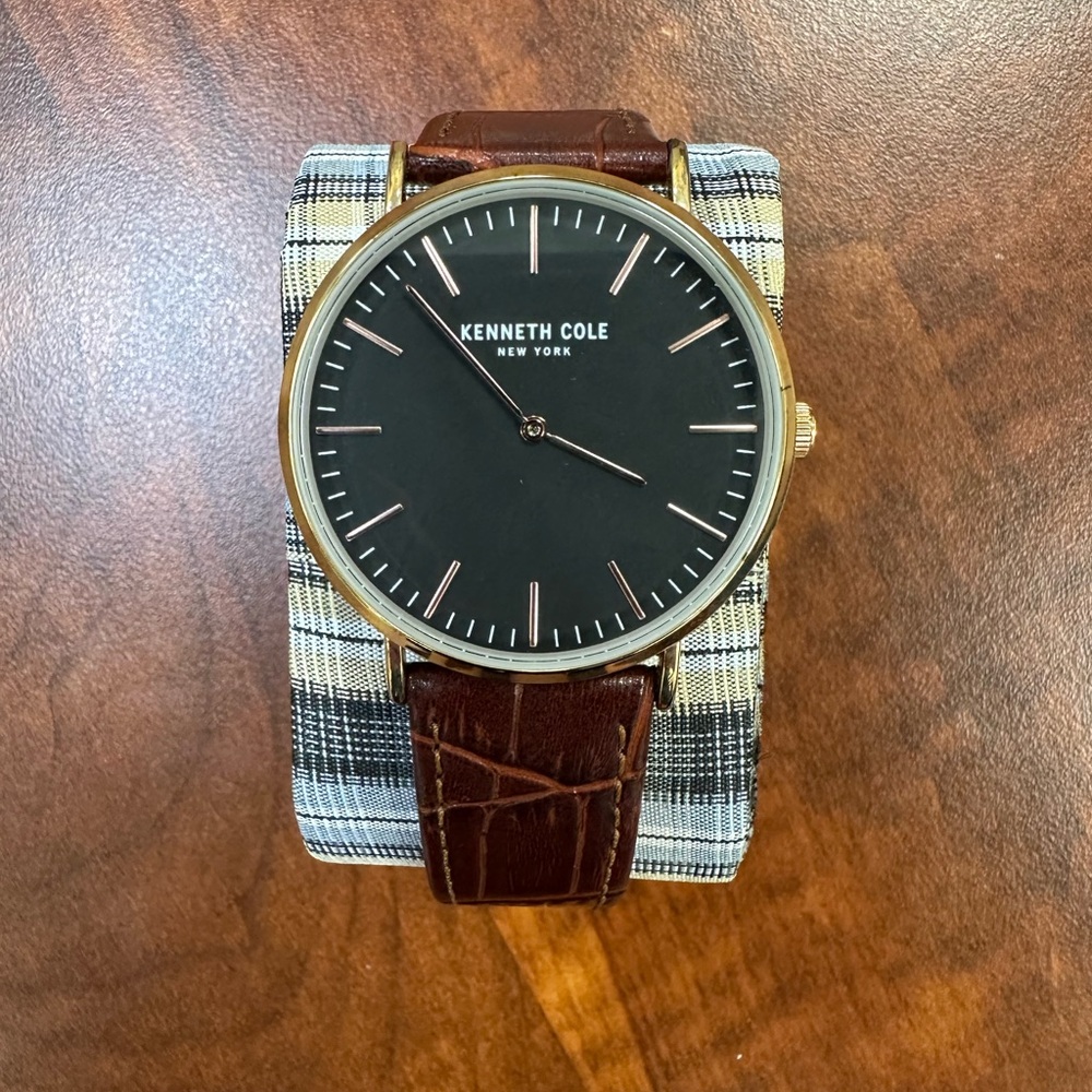 Kenneth Cole Black and Brown Minimalist Watch
